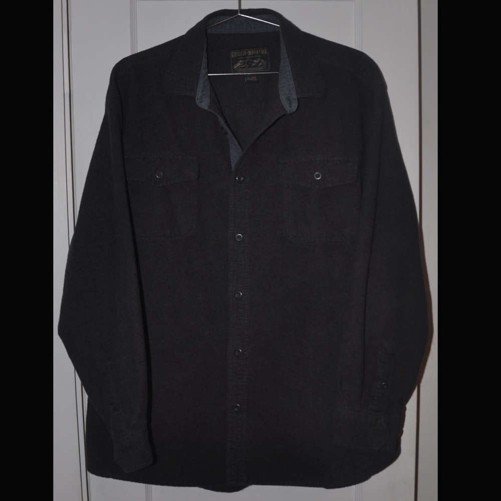 Vintage Grizzly Mountain Charcoal Grey Flannel Shirt / Jacket XXL